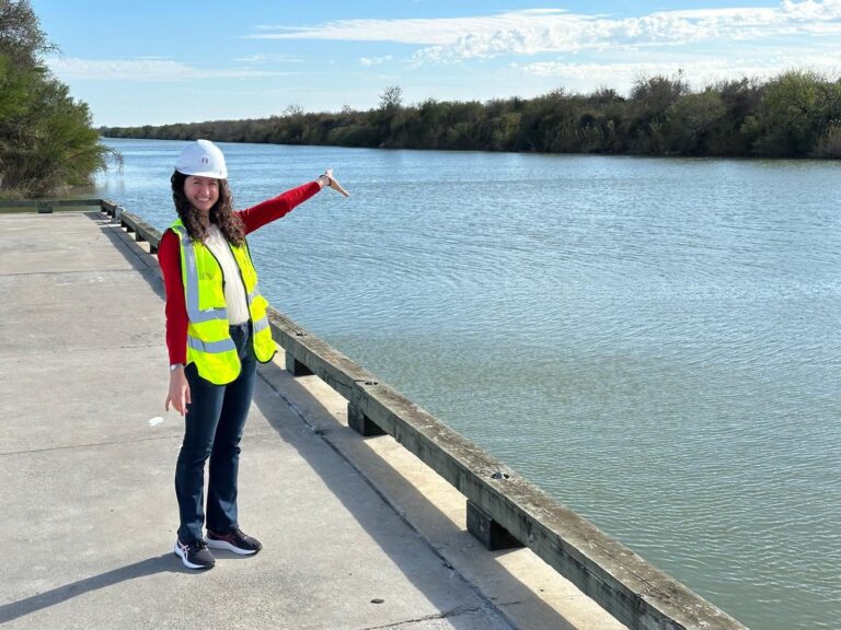 First Ammonia's Ann-Kathrin Merz at the Victoria Barge Canal, December 2024